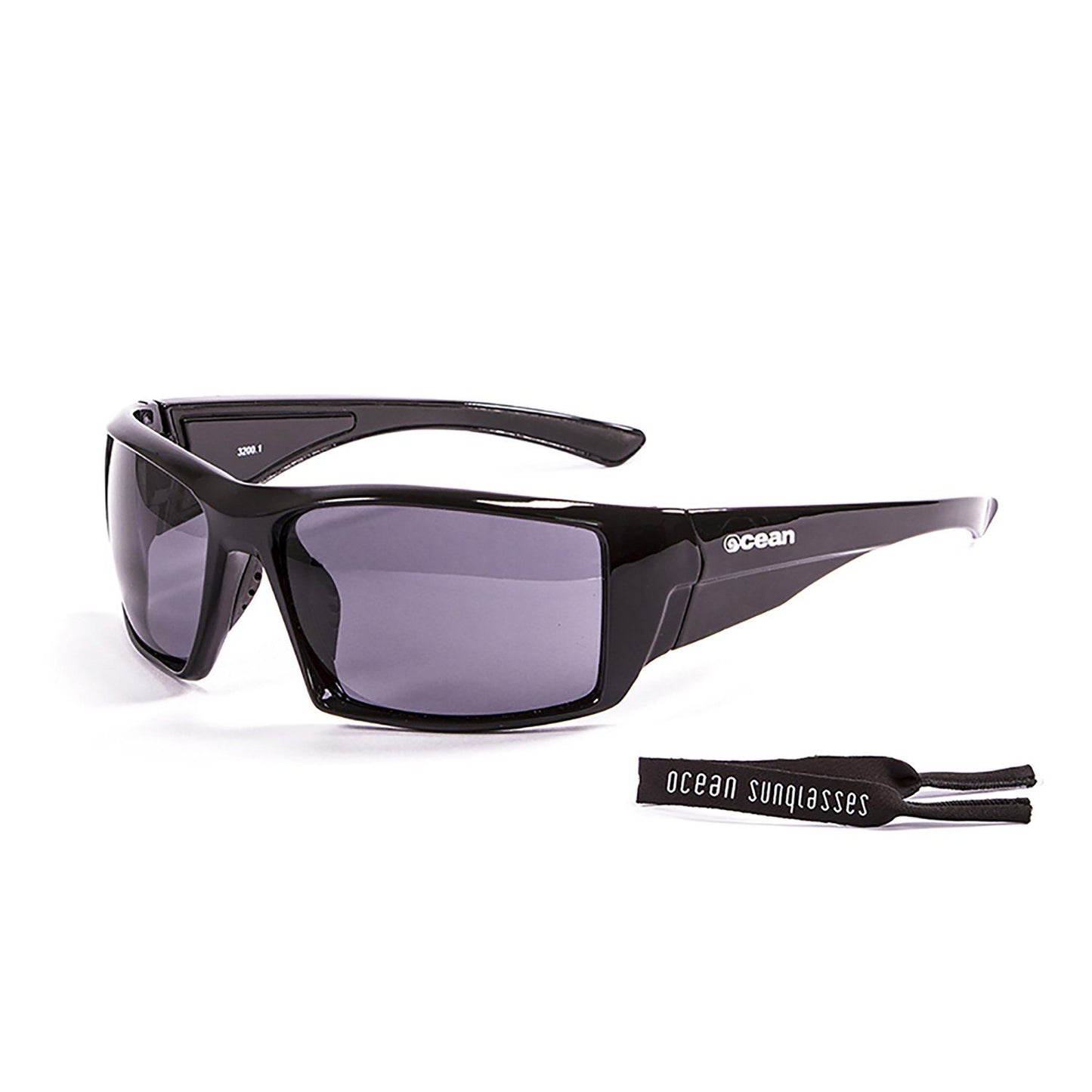 OCEAN ARUBA Polarized Sunglasses Kiteboarding Surf Water Sports (Frame Shiny Black, Lens Smoke)