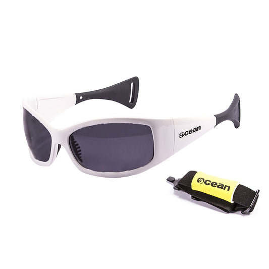 OCEAN MENTAWAY Polarized Sunglasses Kiteboarding Surf Water Sports (Frame White, Lens Smoke)