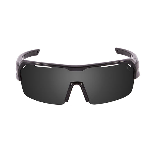 OCEAN RACE Polarized Sunglasses Cycling & Running Water Sports (Frame Shiny Black, Lens Smoke)